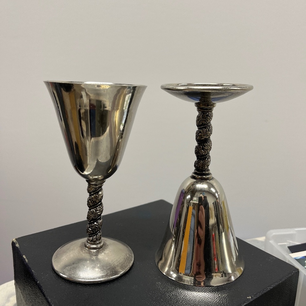 Viking silver plate goblets
